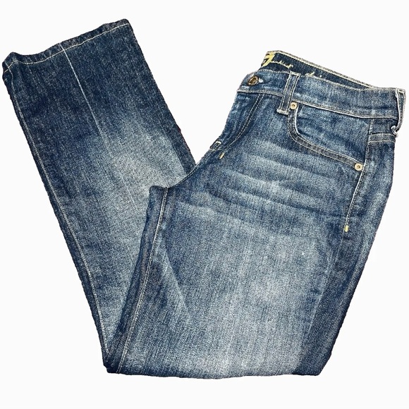 7 for all Mankind Dojo medium Wash Flare leg jeans womens Sz 28W X 26.5” inseam - Picture 5 of 9